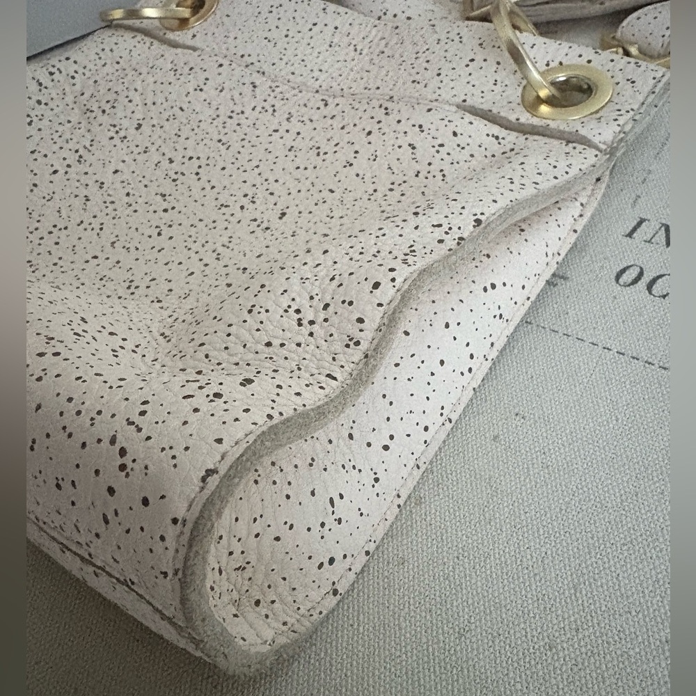 Hammitt Speckled Cream Leather Crossbody with Gold Hardware - Picture 12 of 16